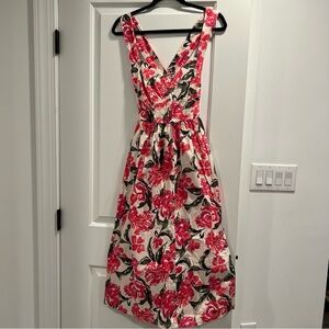 Vici criss cross back floral midi dress